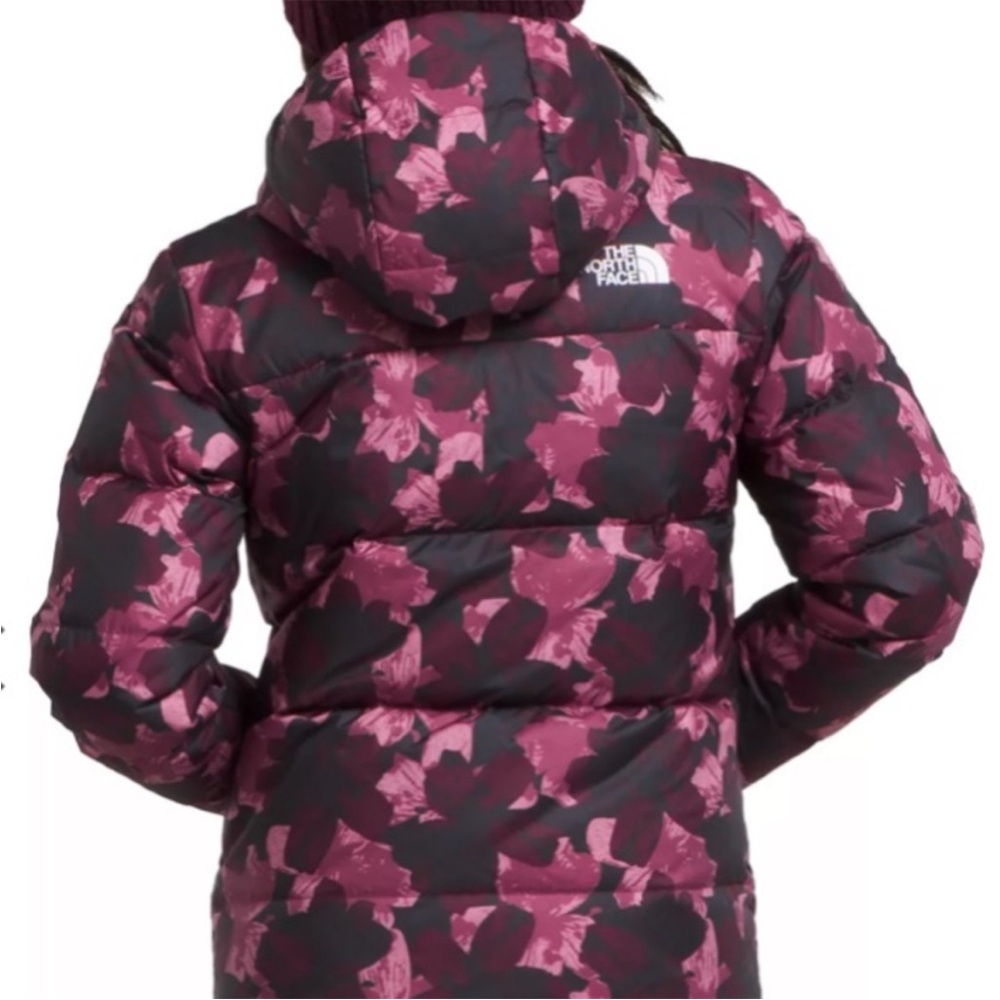 The North Face Girls Reversible 600 Down Hooded Floral Jacket